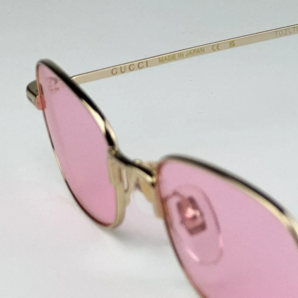 NEW Gucci GG1648S 005 Gold Pink Unisex Rectangle Sunglasses GG 1648S